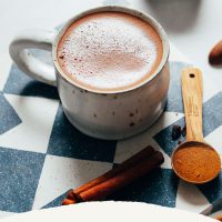 Mug of our Hot Chocolate recipe made with adaptogens
