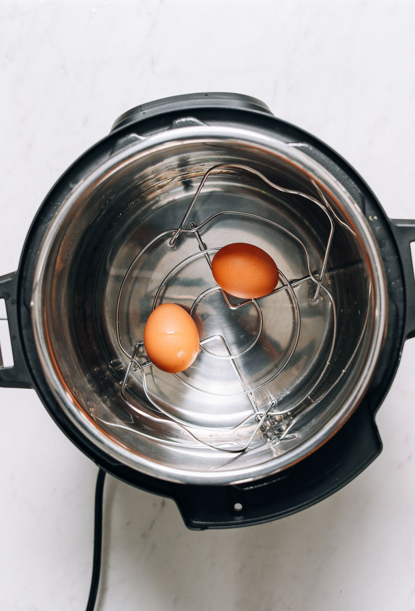 Showing how to make Instant Pot hard boiled eggs