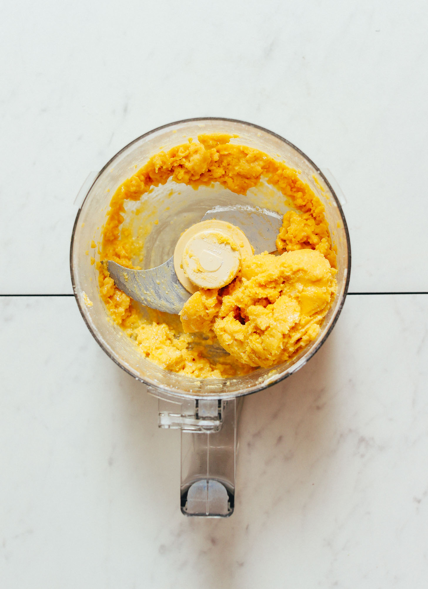 Food processor with freshly processed homemade Gluten Free Pasta