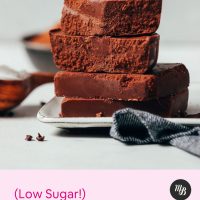 Stack of slices of our Creamy Vegan Milk Chocolate recipe