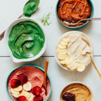 Bowls of Banana Ice Cream in an assortment of flavors