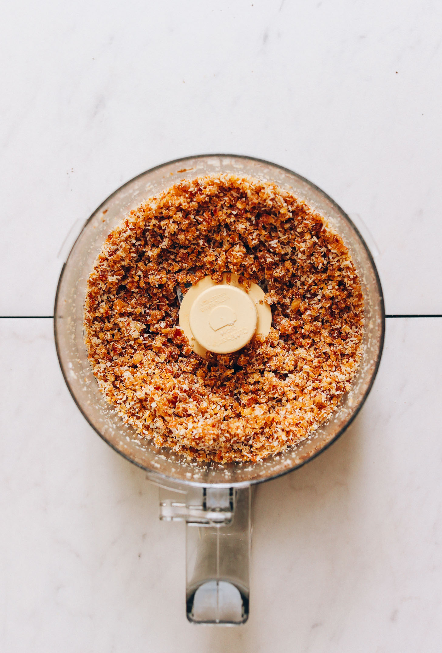 Food processor full of no-bake cookie dough