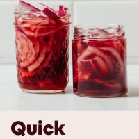 Two jars of homemade Quick Pickled Onions