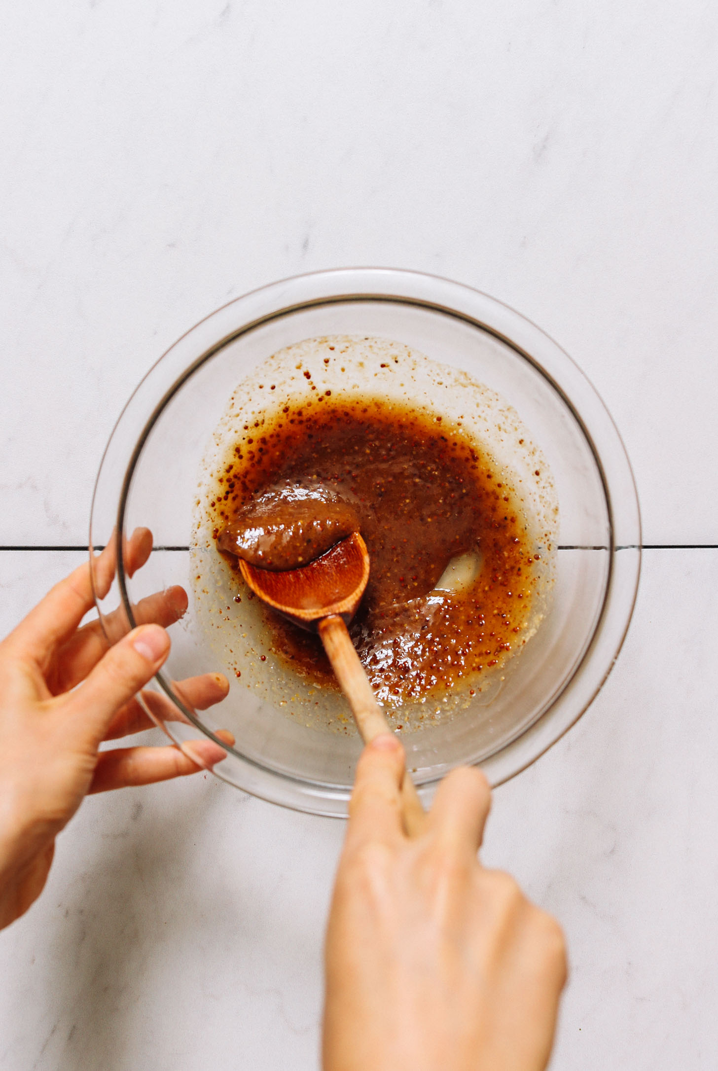 Stirring a honey mustard marinade