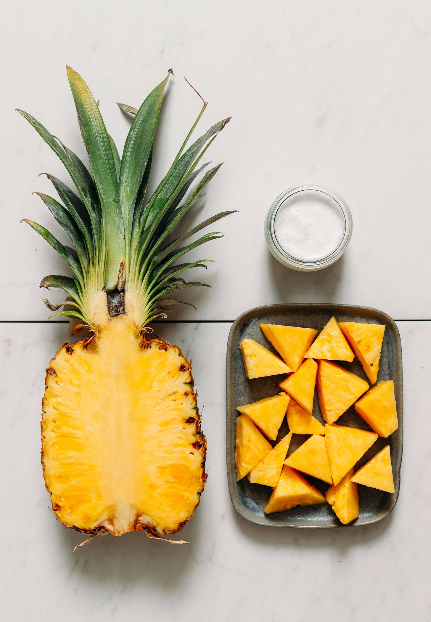 Fresh pineapple and coconut milk