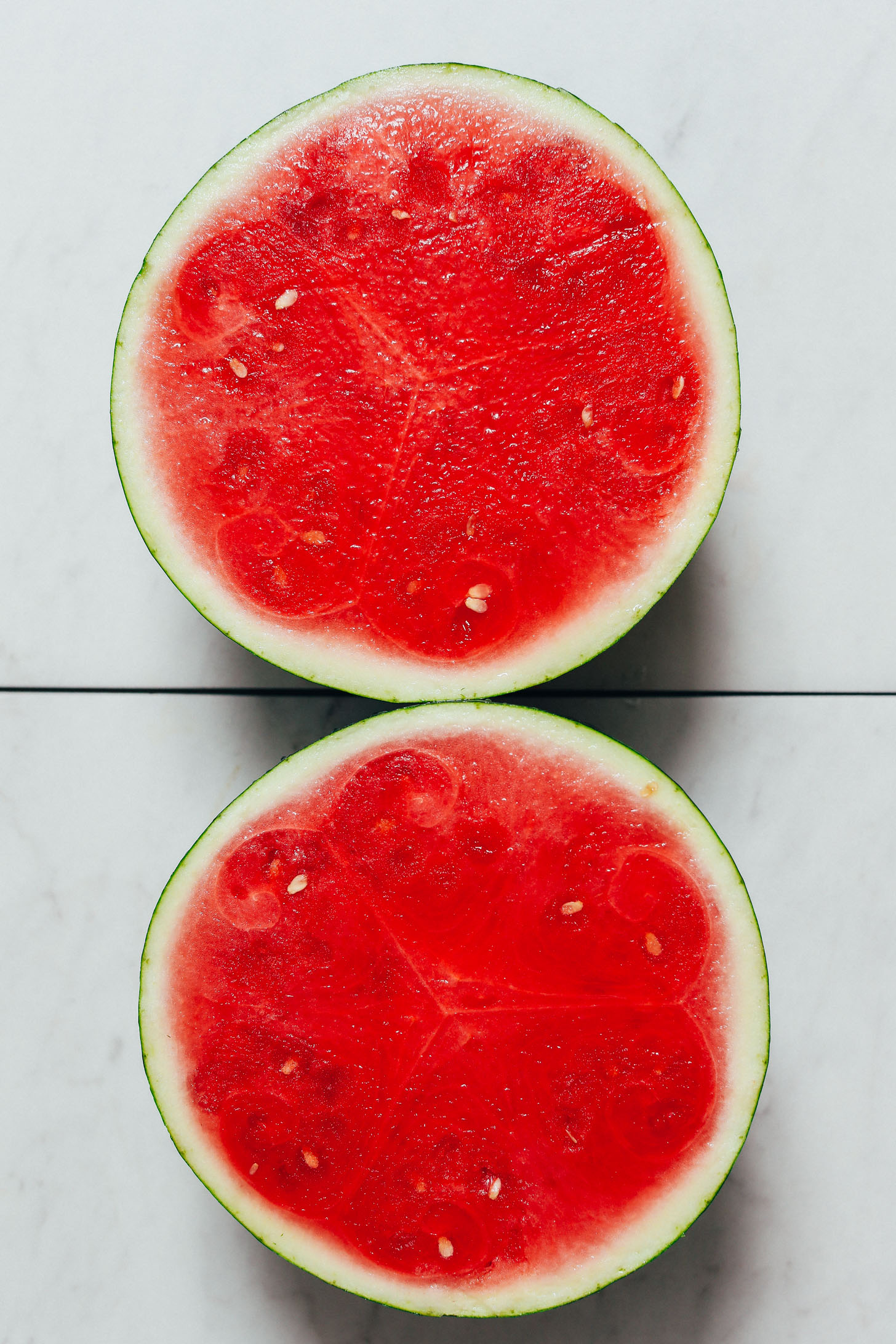 Halved watermelon