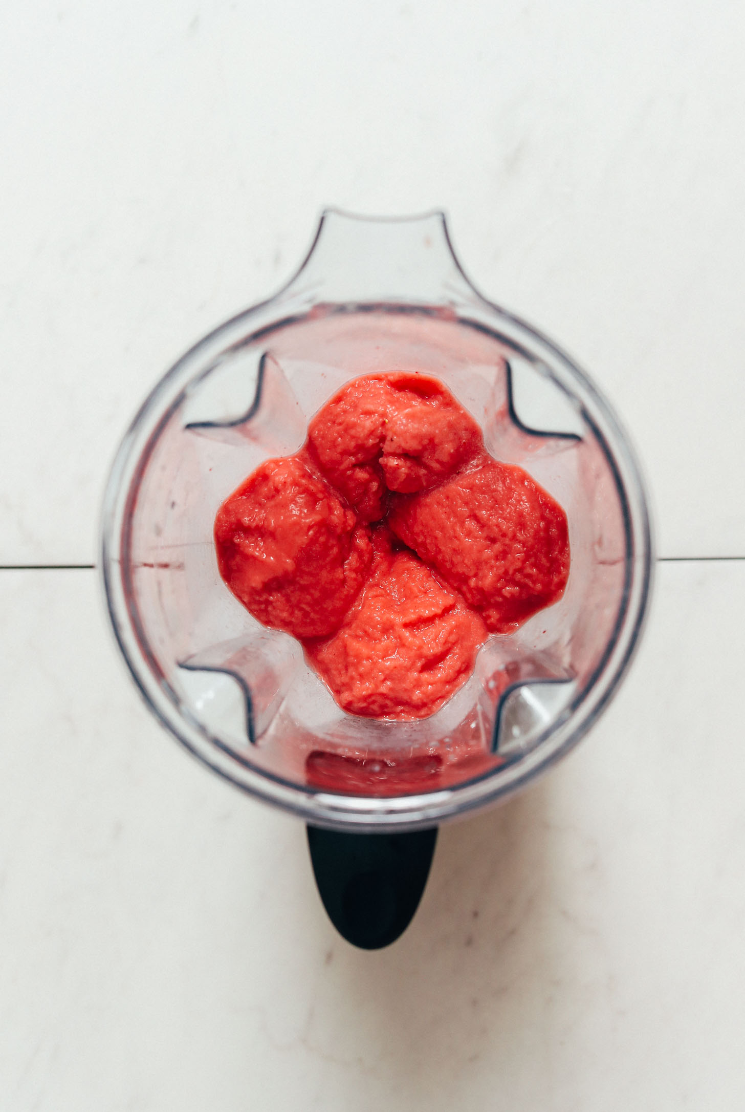 Making watermelon sorbet in a blender
