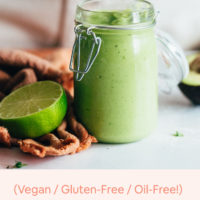 Scooping up a spoonful of oil-free aioli made with avocado