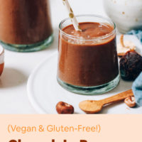 Two glasses of our Chocolate Banana Adaptogenic Shake recipe