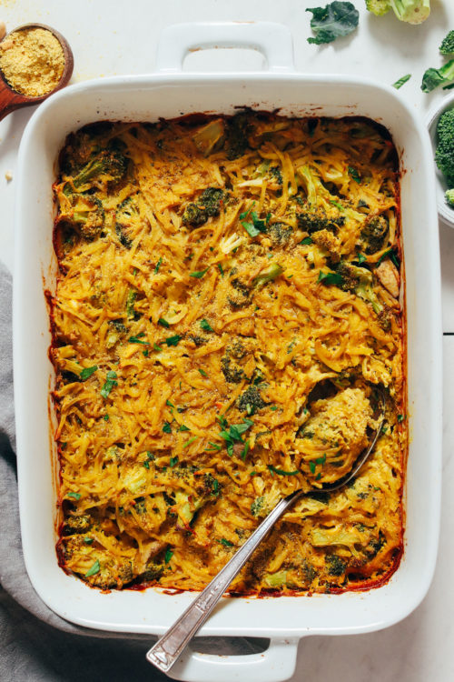 Baking pan of our vegan hashbrown bake
