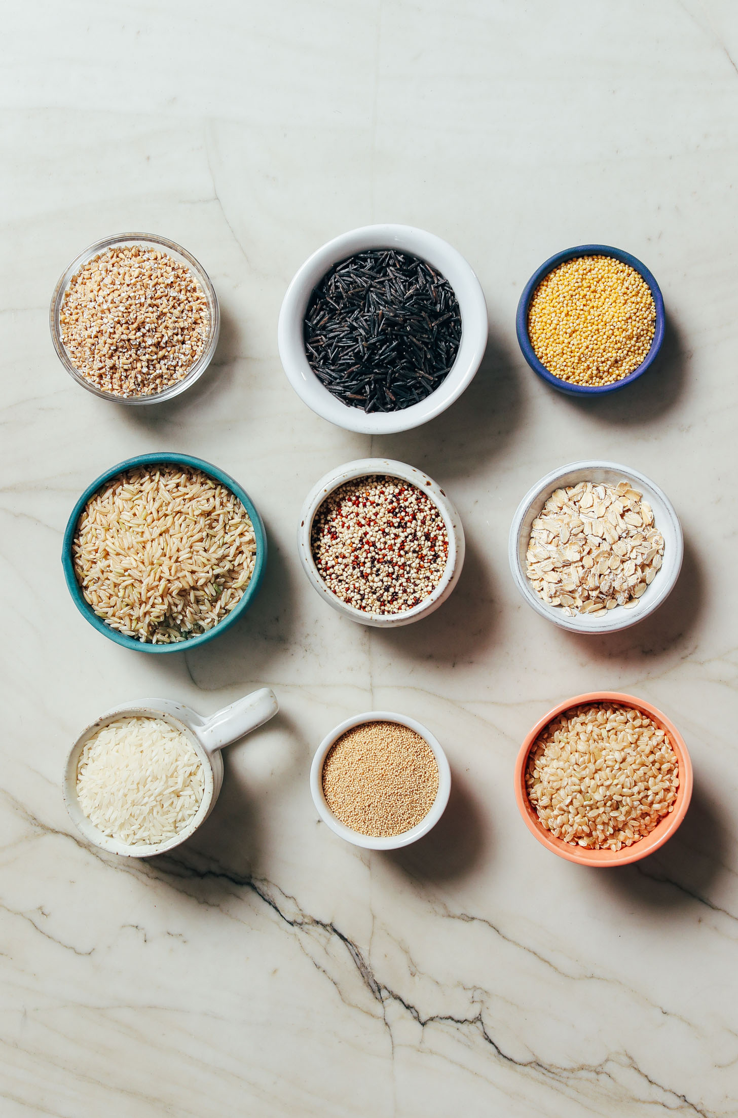 Assortment of grains for cooking in the Instant Pot