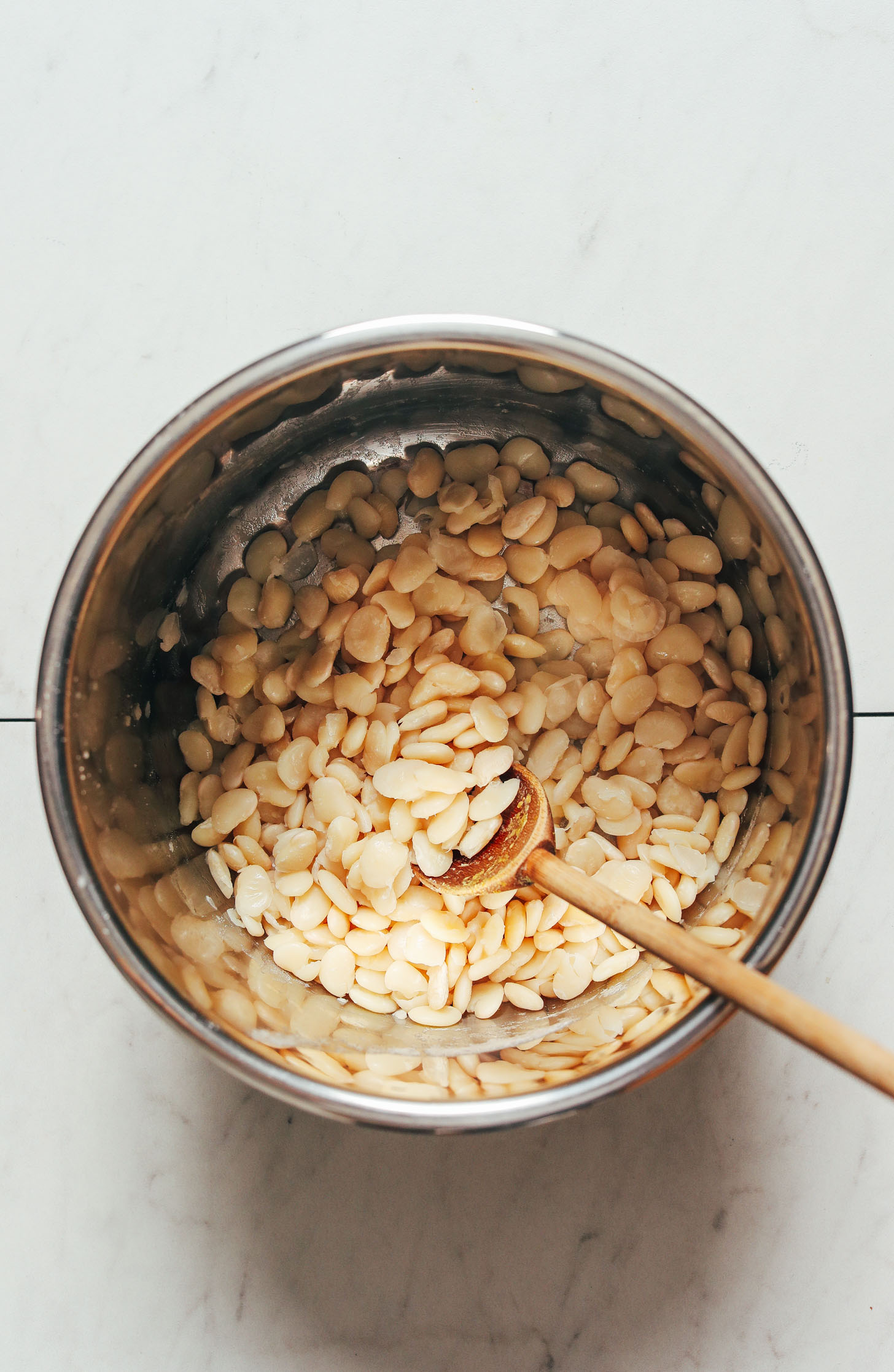 Instant Pot of cooked baby lima beans