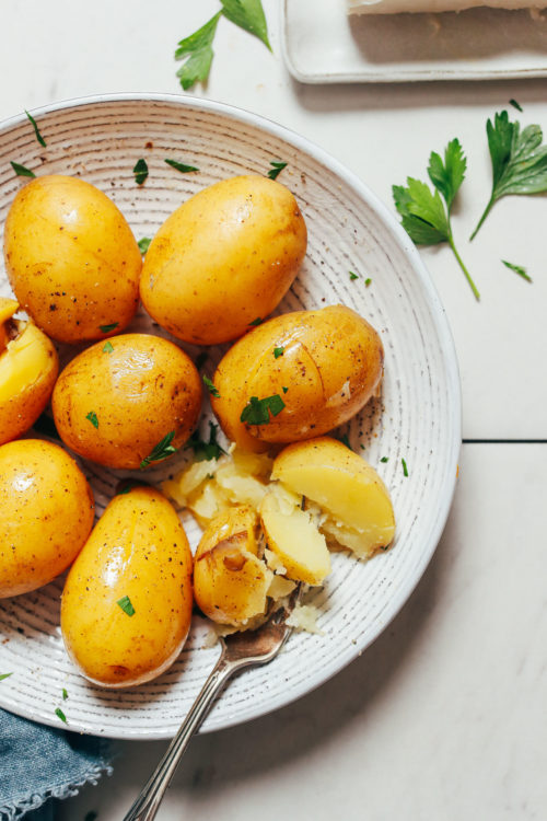 Bowl of Instant Pot gold potatoes