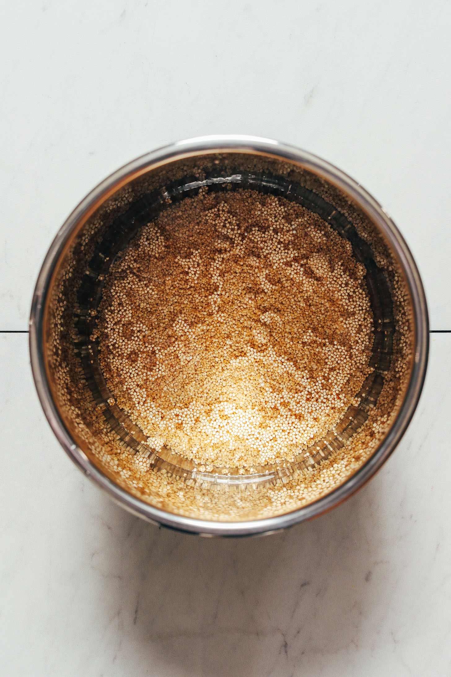 Quinoa and water in an Instant Pot