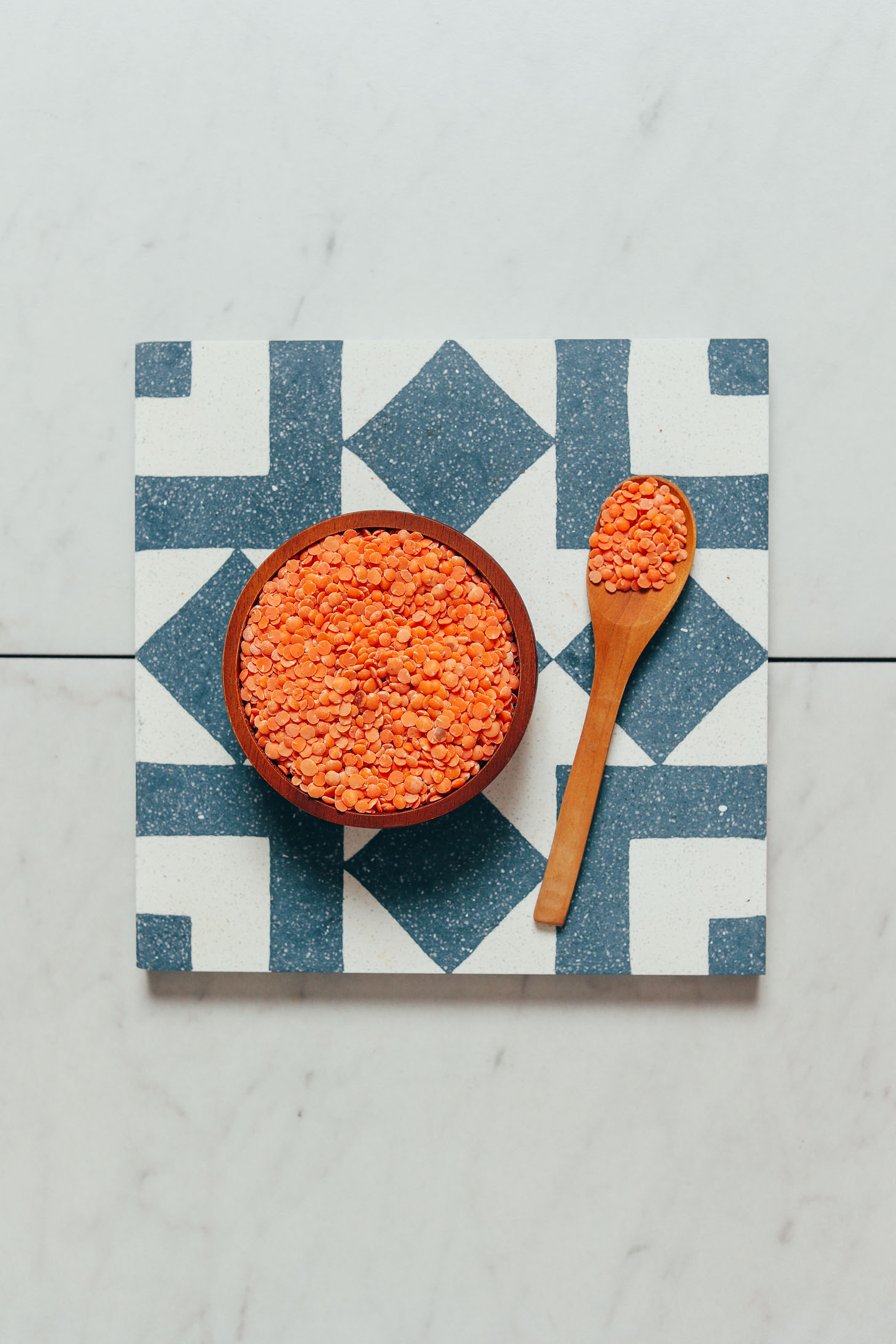 Bowl and spoon of red lentils