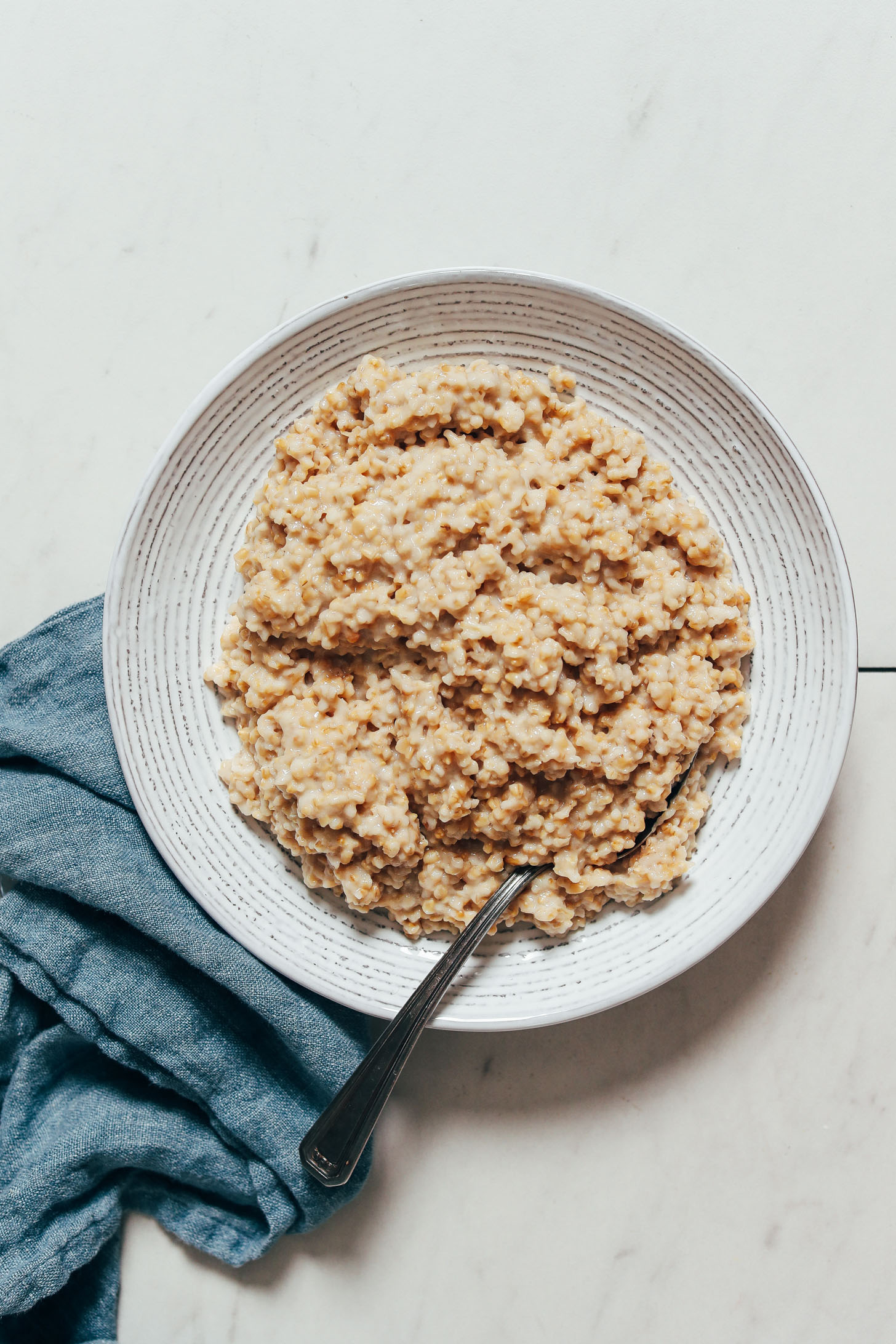Bowl of perfect Instant Pot steel cut oats