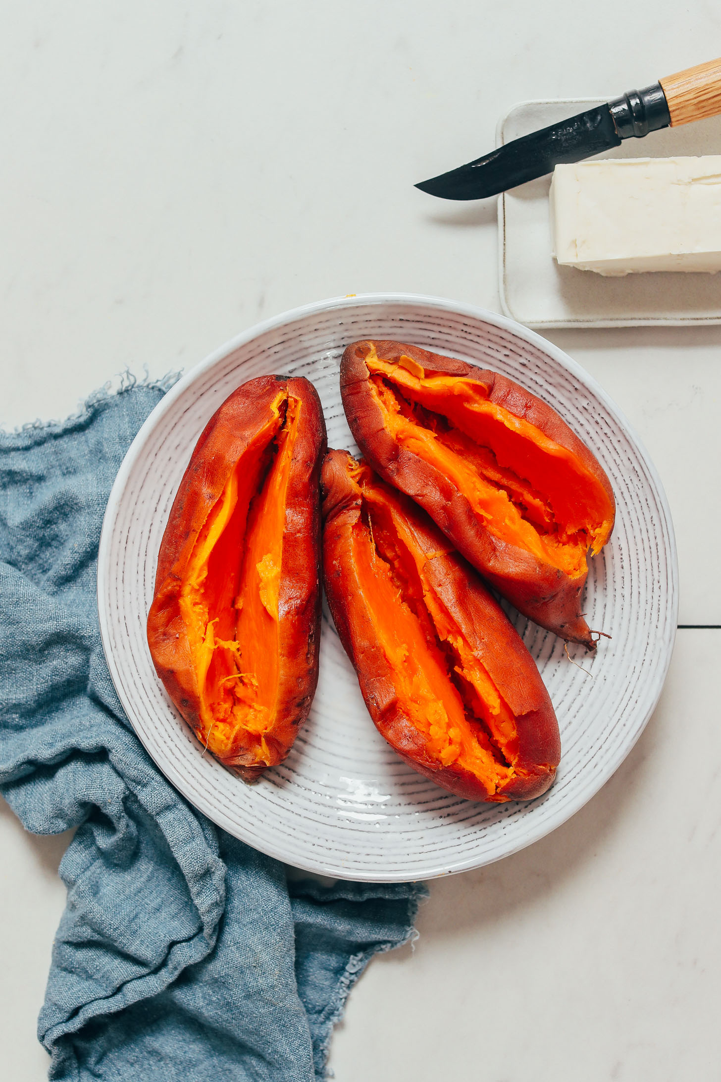 Bowl of cooked sweet potatoes made in the Instant Pot