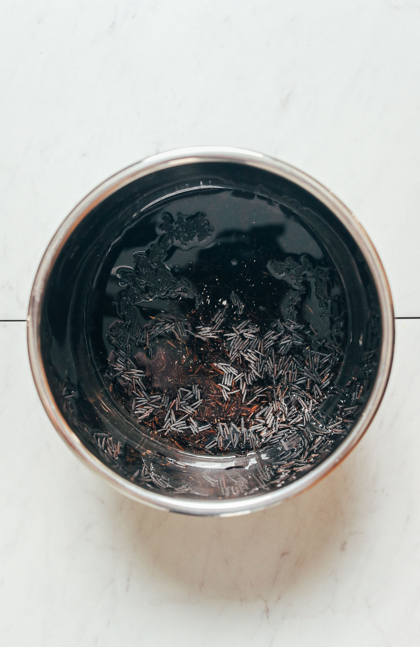 Wild rice and water in an Instant Pot