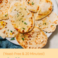 Plate of homemade Gluten-Free Naan Bread