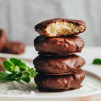 Stack of homemade vegan peppermint patties