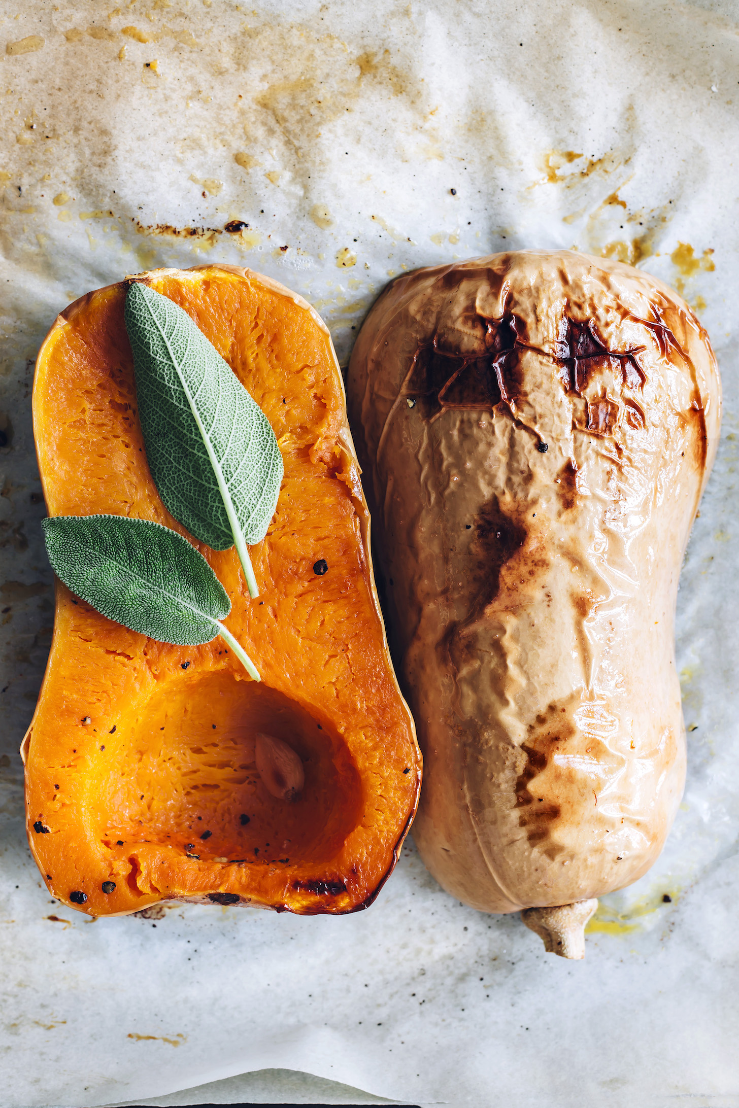 Roasted butternut squash, garlic, and sage