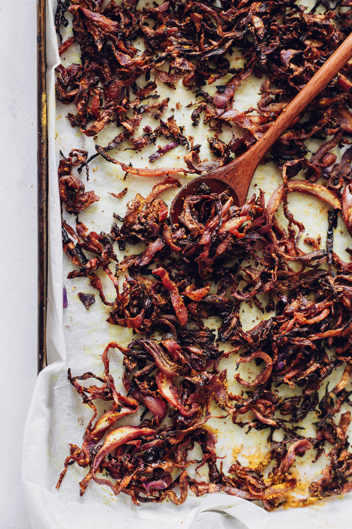 Baking sheet of perfect roasted cabbage