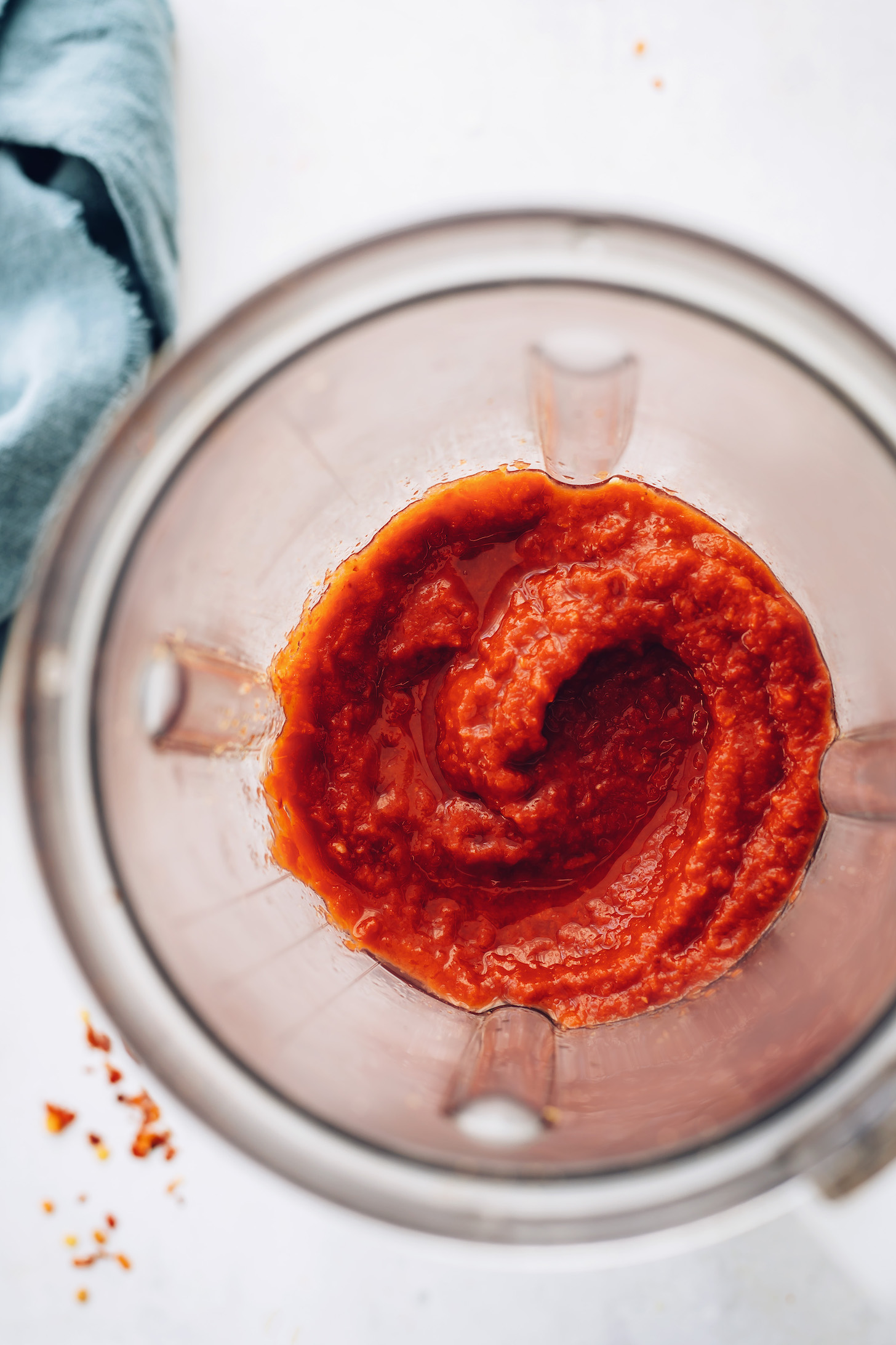 Blender of homemade sriracha