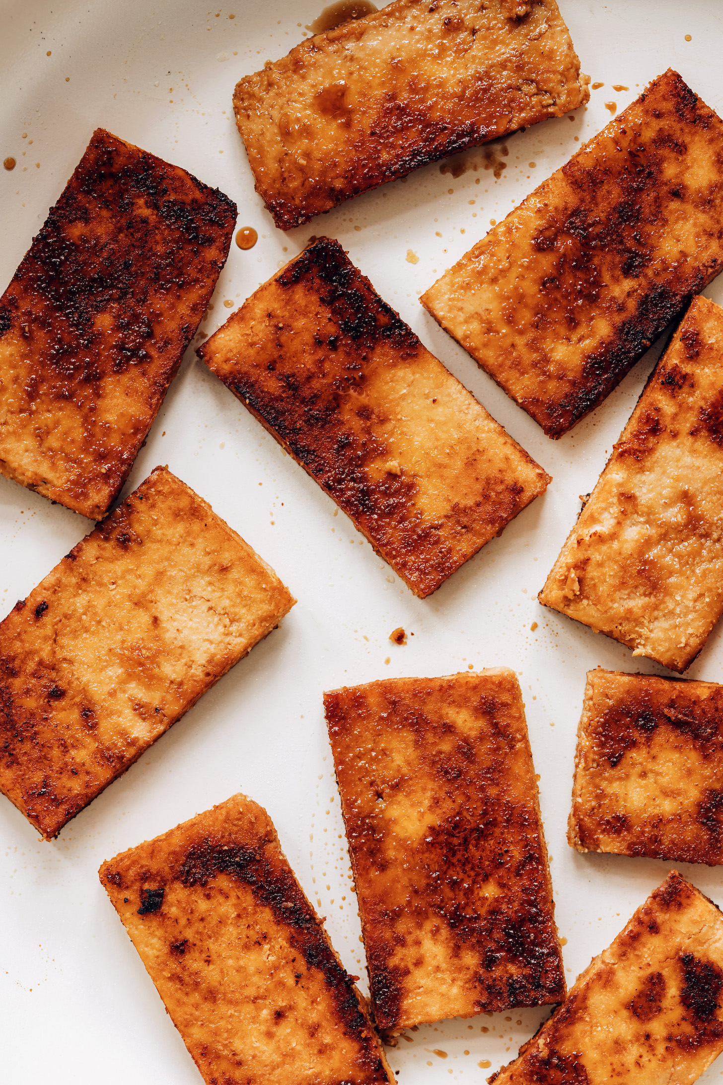 Perfectly browned ginger marinated tofu