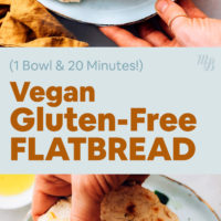 Plates of gluten free flatbread