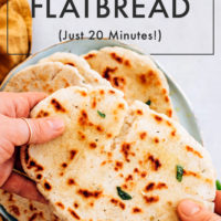 Holding a gluten free flatbread