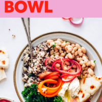 Quick pickled veggies next to our Spring Buddha bowl