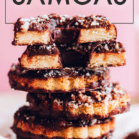 Stack of homemade samoas