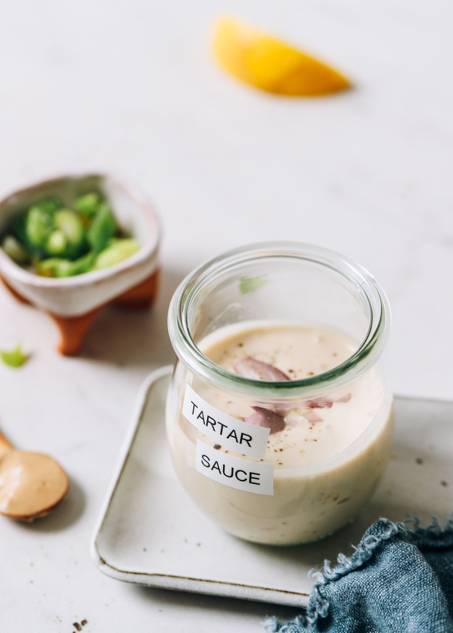 Jar of vegan tartar sauce