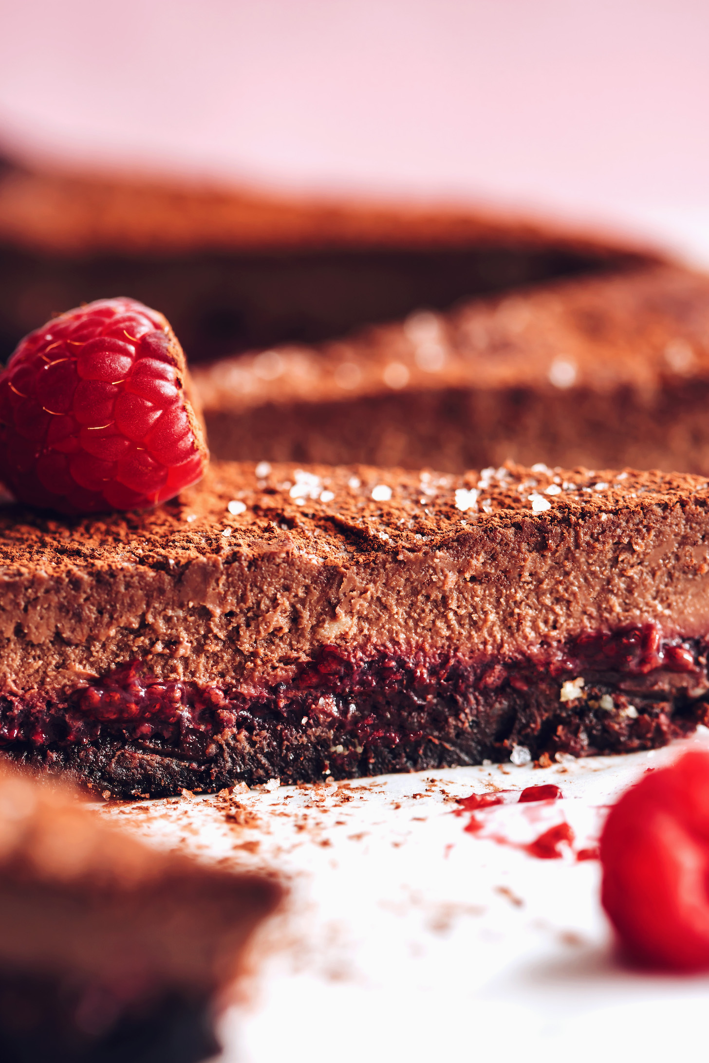 Slices of our vegan chocolate ganache tart