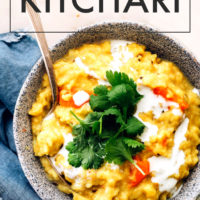 Bowl of easy instant-pot vegan Kitchari