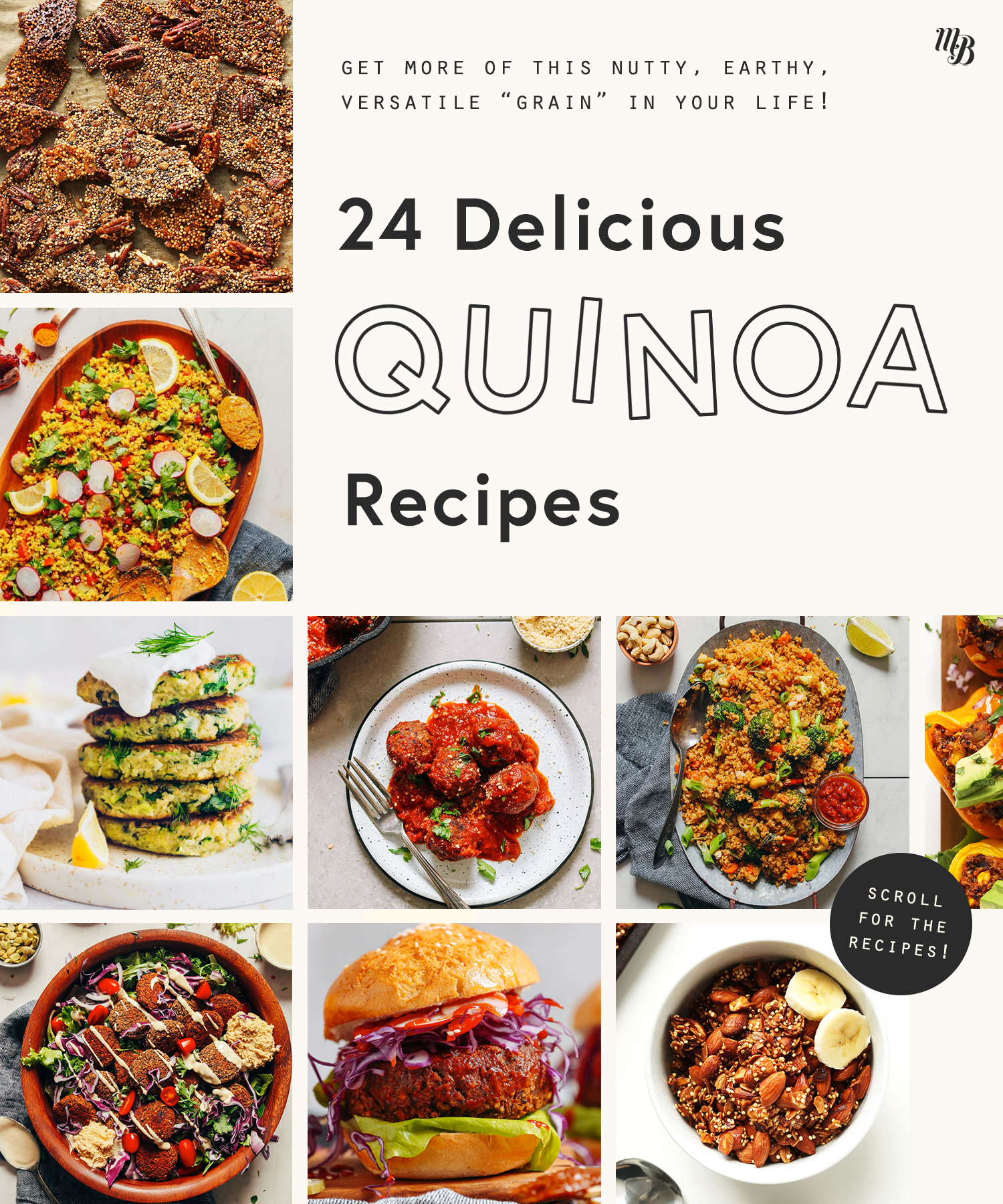 Assortment of delicious quinoa recipes