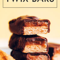 Stack of vegan and gluten-free twix bars