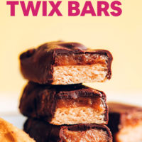 Stack of vegan and gluten-free twix bars