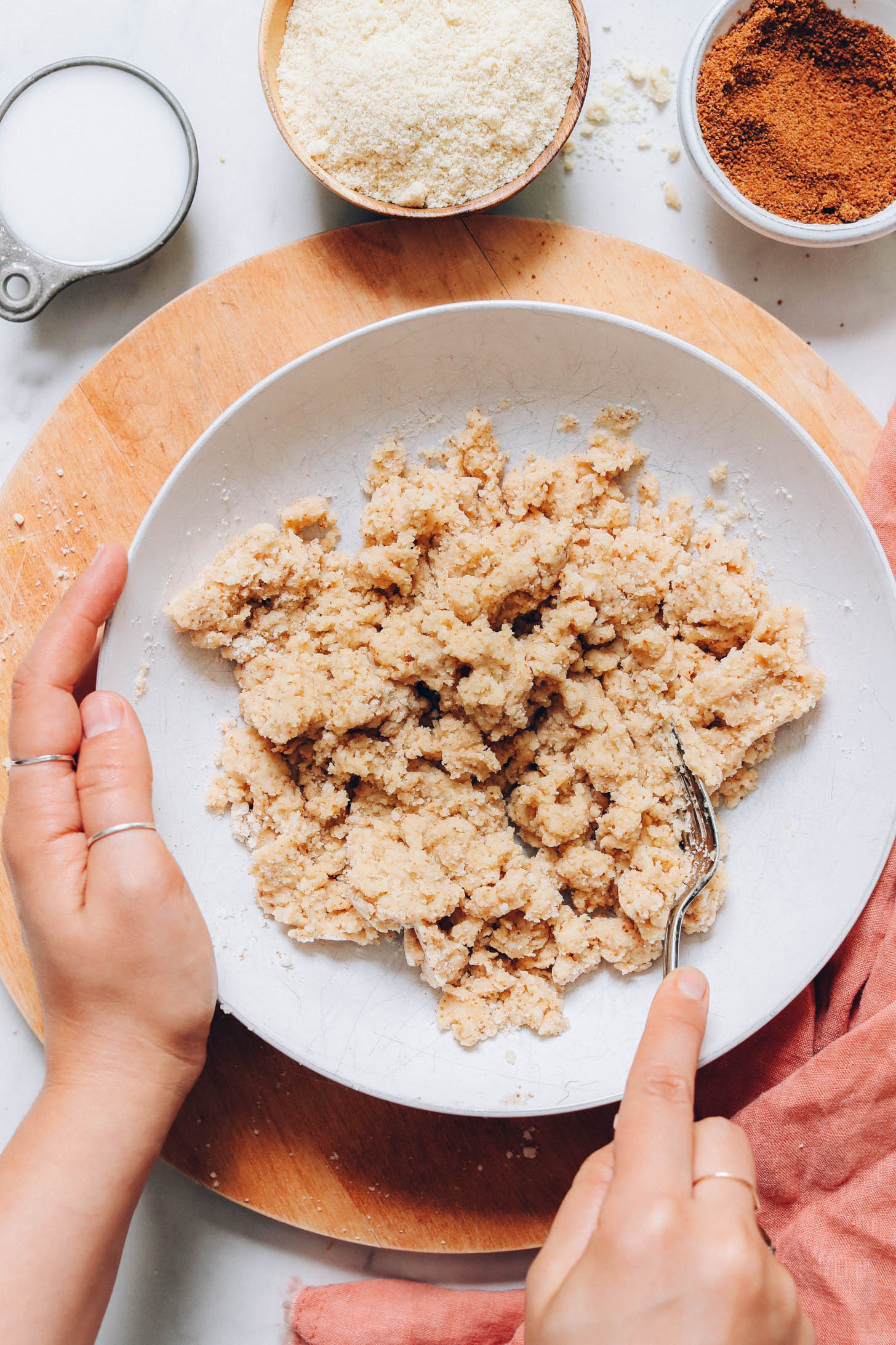 Mixing gluten-free cobbler dough