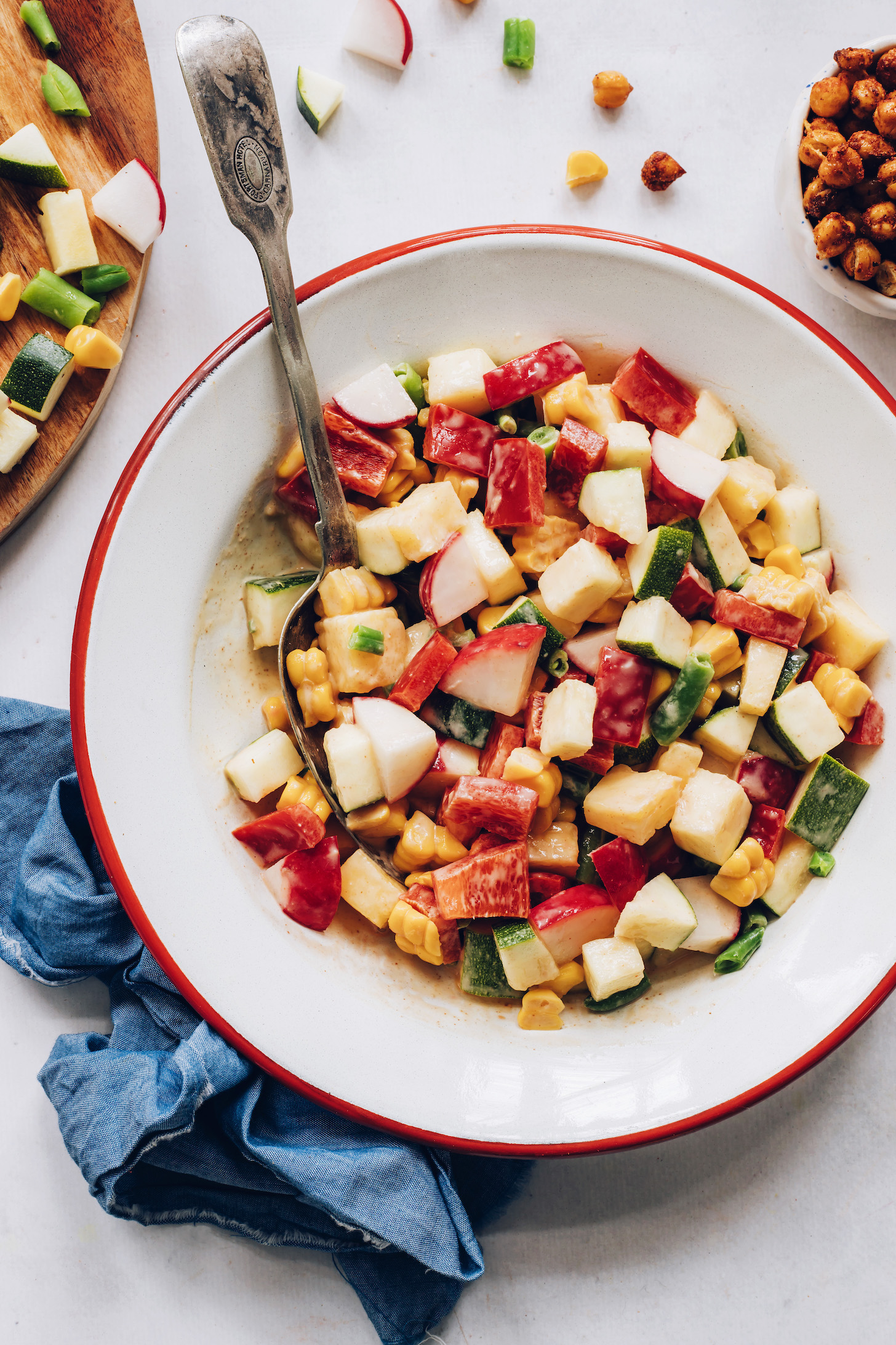 Bowl of creamy summer salad
