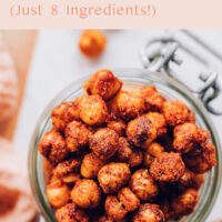 Jar of crispy bbq roasted chickpeas