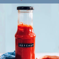 Jar of easy homemade ketchup