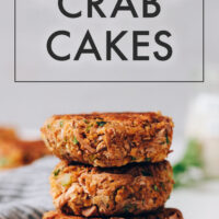 Stack of vegan and gluten-free crab cakes
