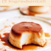 Plate of easy vegan no-bake flan