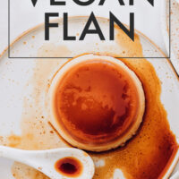 Plate of easy vegan no-bake flan