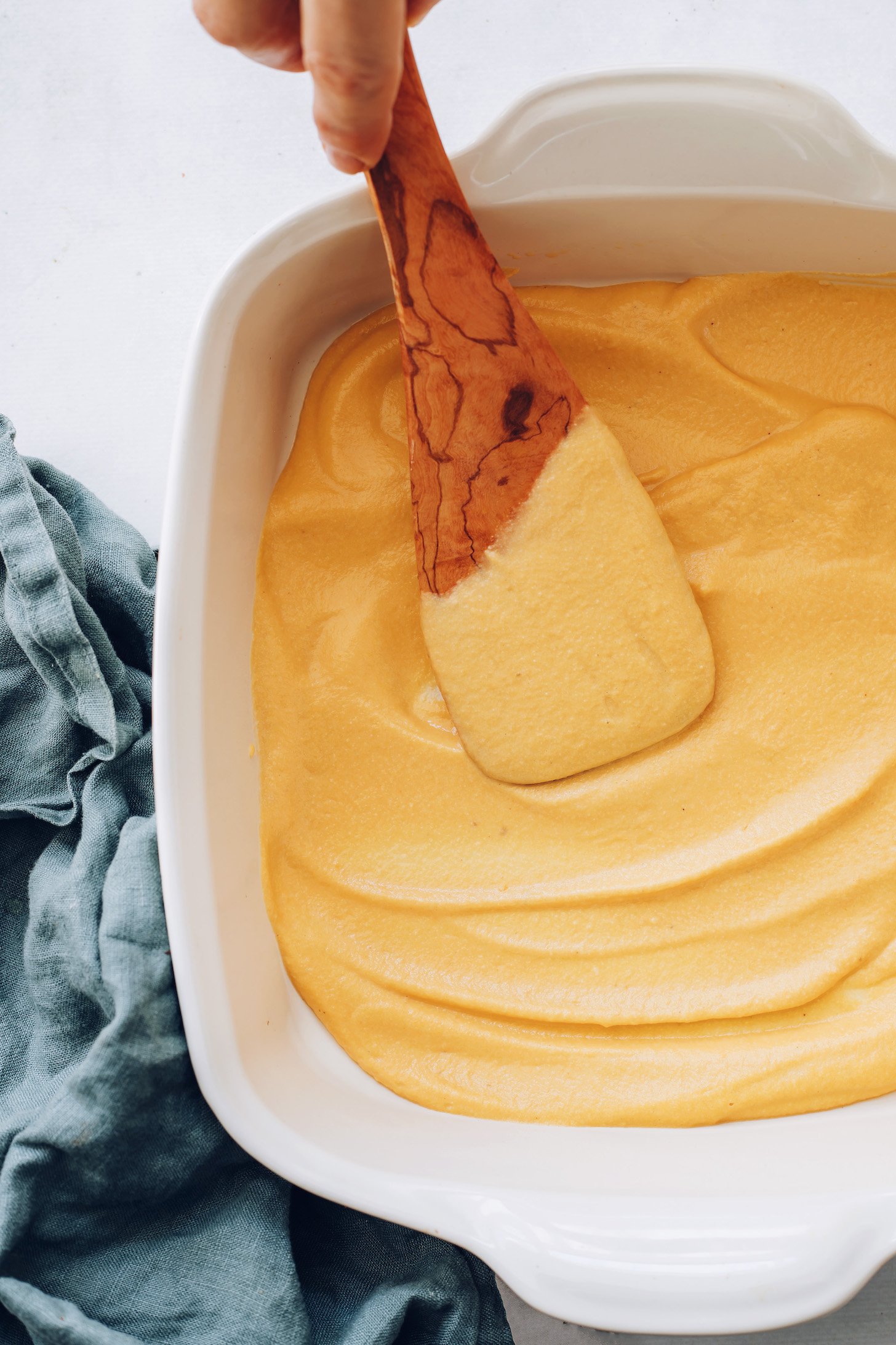 Butternut squash sauce in a baking dish