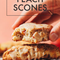 Plate of vegan and gluten-free peach scones