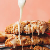 Plate of vegan and gluten-free peach scones