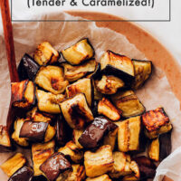 Plate of perfect roasted eggplant