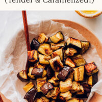 Plate of perfect roasted eggplant